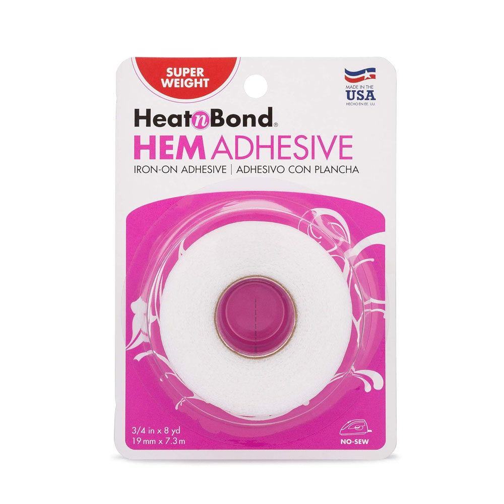 HeatnBond Hem Iron-On Adhesive, Super Weight, 3/4 Inch x 8 Yards, White