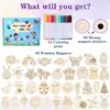 Worgree DIY Wooden Magnets, 36 pcs Wooden Art Craft Supplies Painting Kit - Image 3