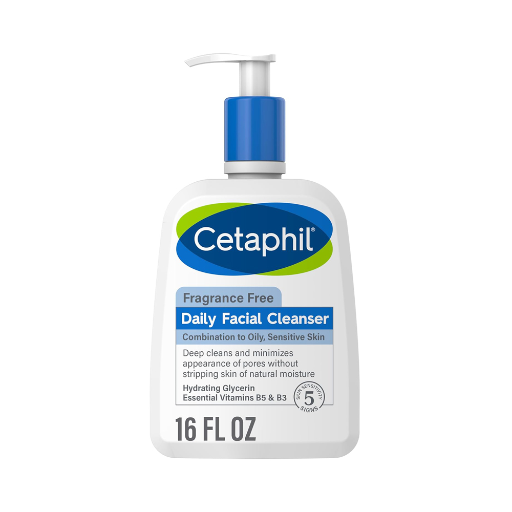 Cetaphil Face Wash, Daily Facial Cleanser for Sensitive, Combination to Oily Skin