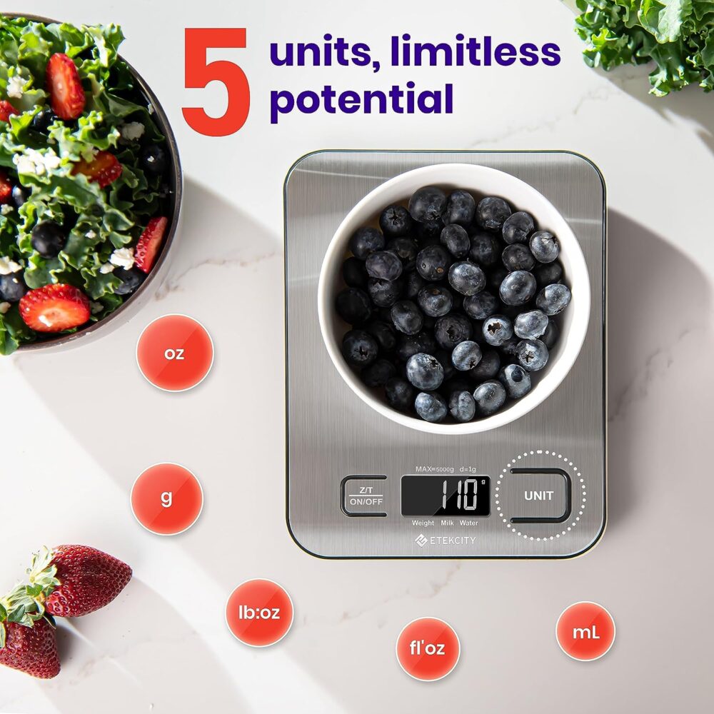 Etekcity Food Kitchen Scale, Digital Grams and Ounces for Baking, Cooking - Image 2