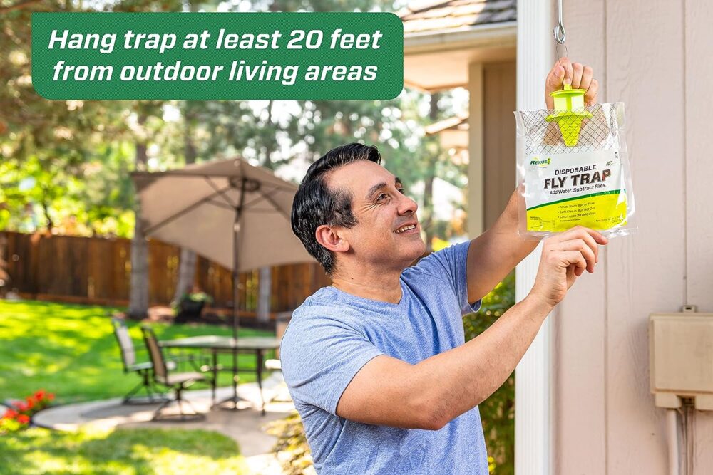 RESCUE! Outdoor Disposable Fly Trap, Green, 2 Pack - Image 2