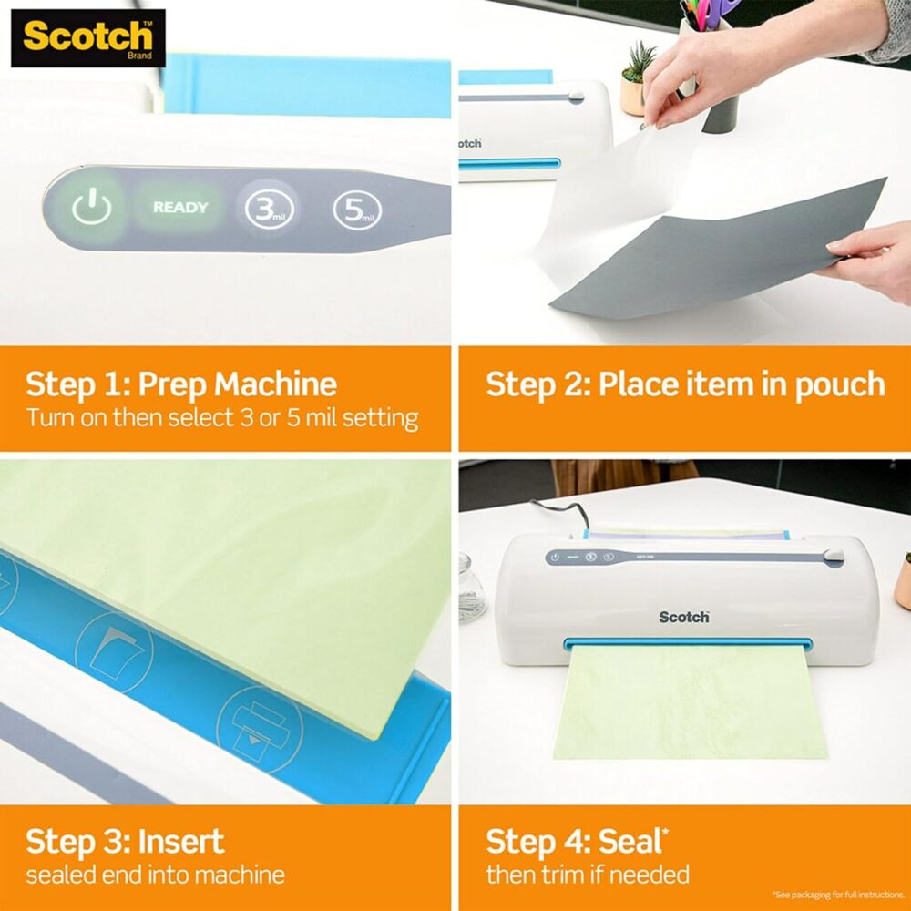 Scotch Thermal Laminating Pouches, 100 Pack Laminating Sheets - Image 2