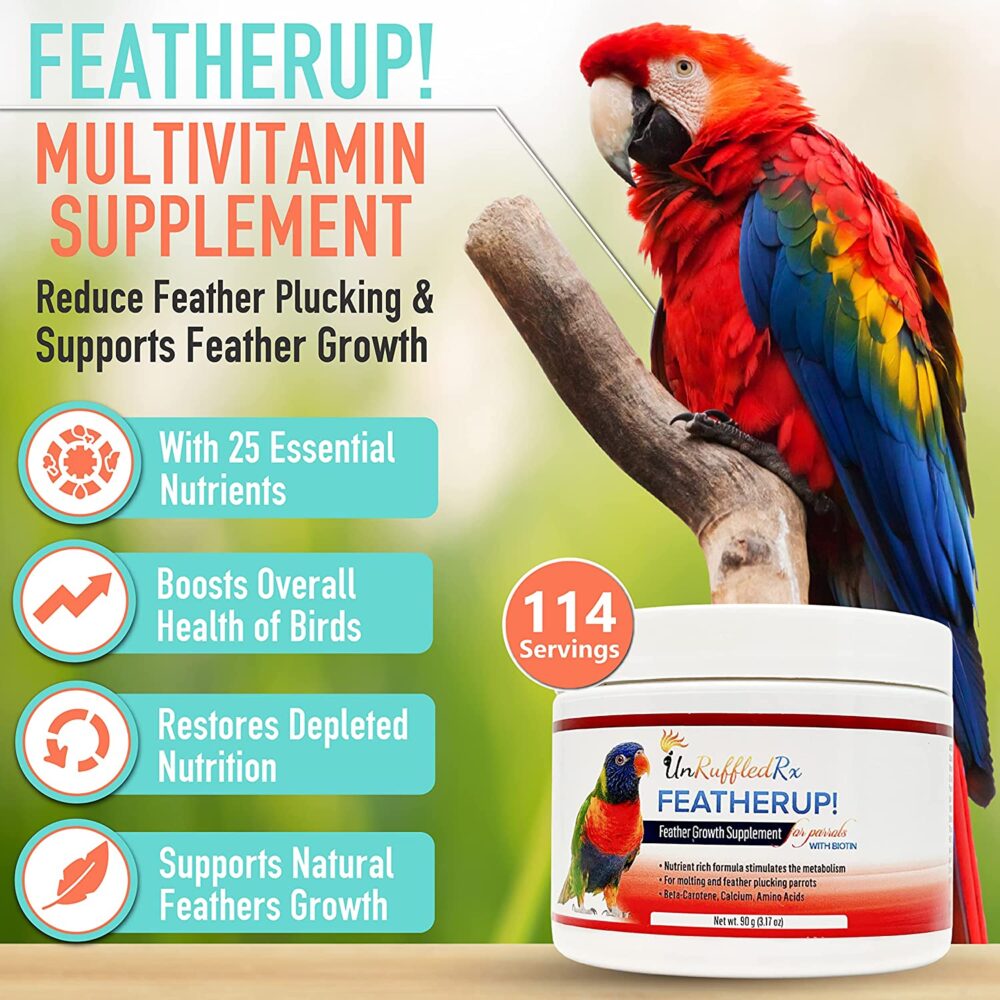 UnRuffledRx FeatherUp! Bird Multivitamin with Biotin - Image 3