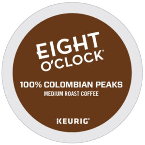 Eight O'clock Colombian Peaks Medium Roast Coffee K-Cup, 24 Count, 4 Per Case