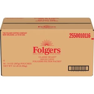 Folgers Classic Roast Coffee Filter Pack, 1.4 Ounce, 10 Per Pack, 16 Per Case