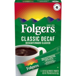 Folgers Decaf Instant Coffee, 0.42 Ounce, 12 Per Case