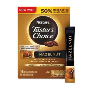 Nescafe Tasters Choice Instant Coffee Hazelnut, 1.69 Ounce, 8 Per Case
