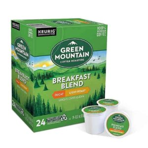 Green Mountain Coffee Breakfast Blend Decaffeinated K-Cup Pods 96 Per Case