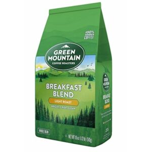Green Mountain Coffee Whole Bean Breakfast Blend Decaffeinated 18 oz (1.13 lbs) 6 Per Case
