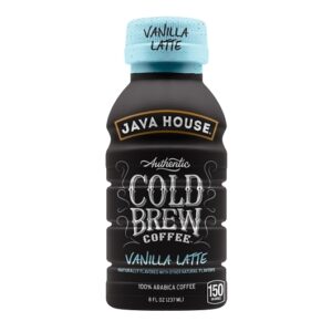 Java House Cold Brew French Vanilla Latte Ready To Drink Coffee Bottle 8 oz (0.5 lbs) 24 Per Case