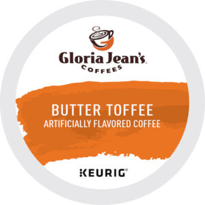 Gloria Jean's Coffee K-Cup Pod Butter Toffee, 24 Count, 4 Per Case