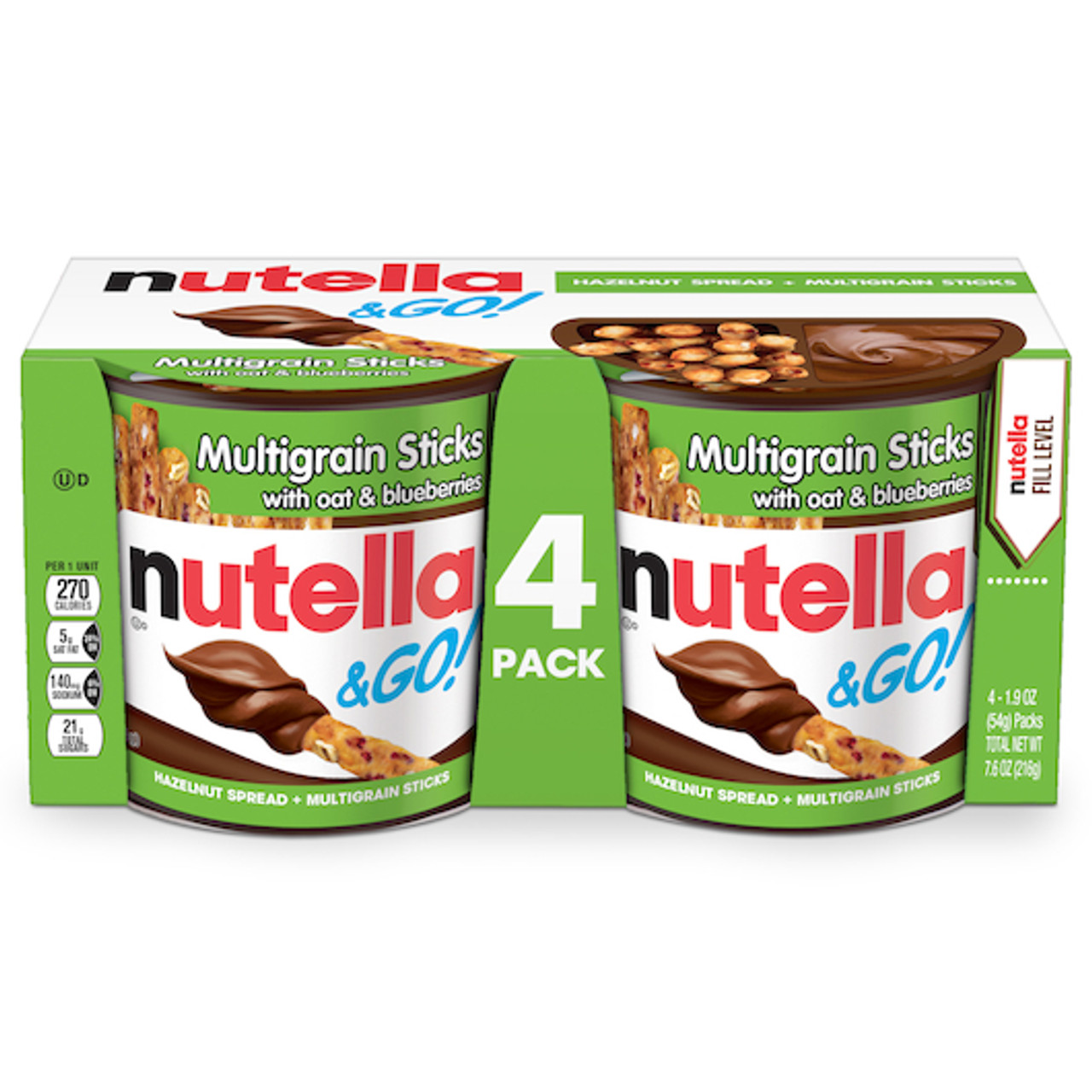 Nutella & Go Multigrain Sticks with Oat and Blueberry, 7.6 Oz (Pack of 6)