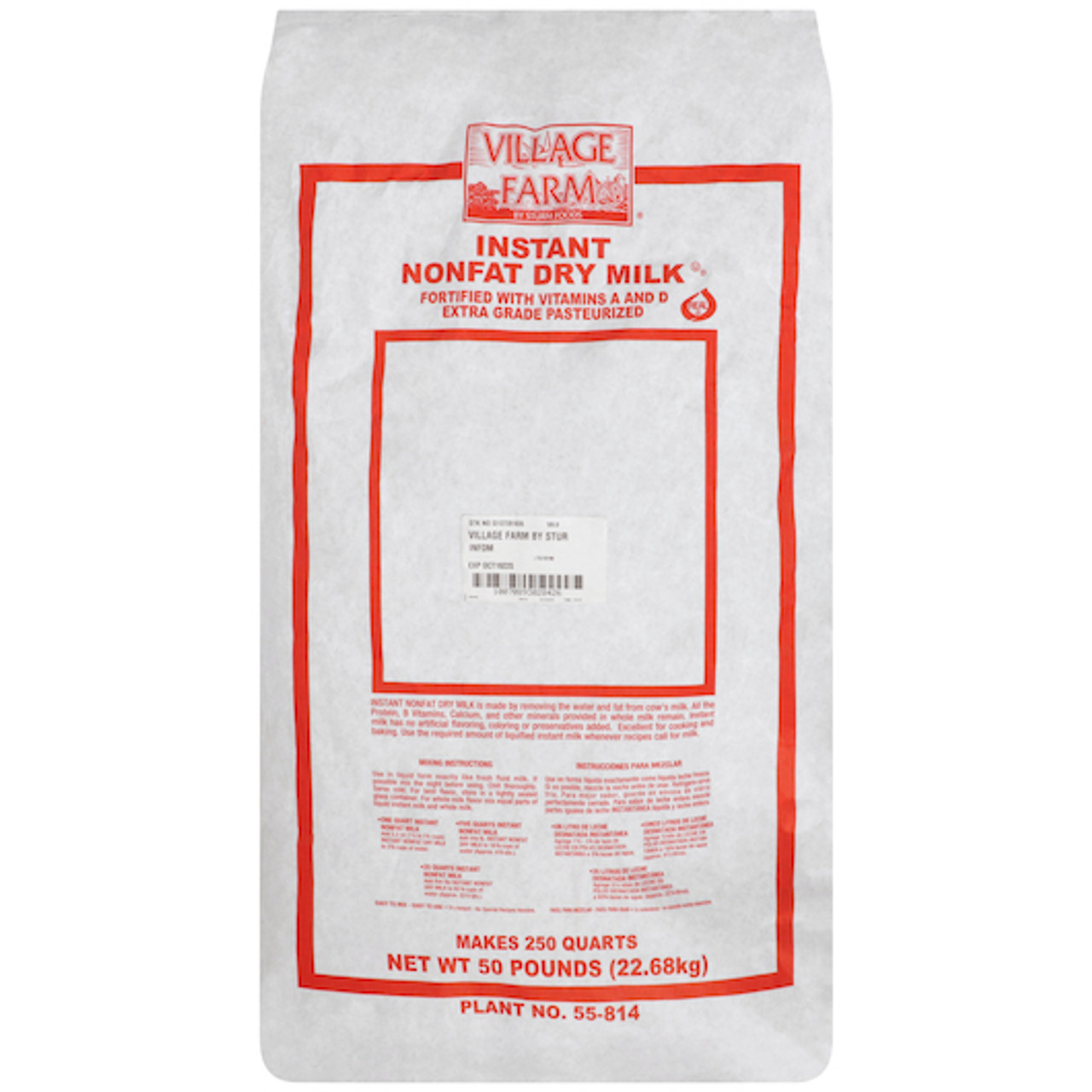 Sturm Village Farms Instant Nonfat Dry Milk-Village Farm, 50 Pounds, 1 per Case