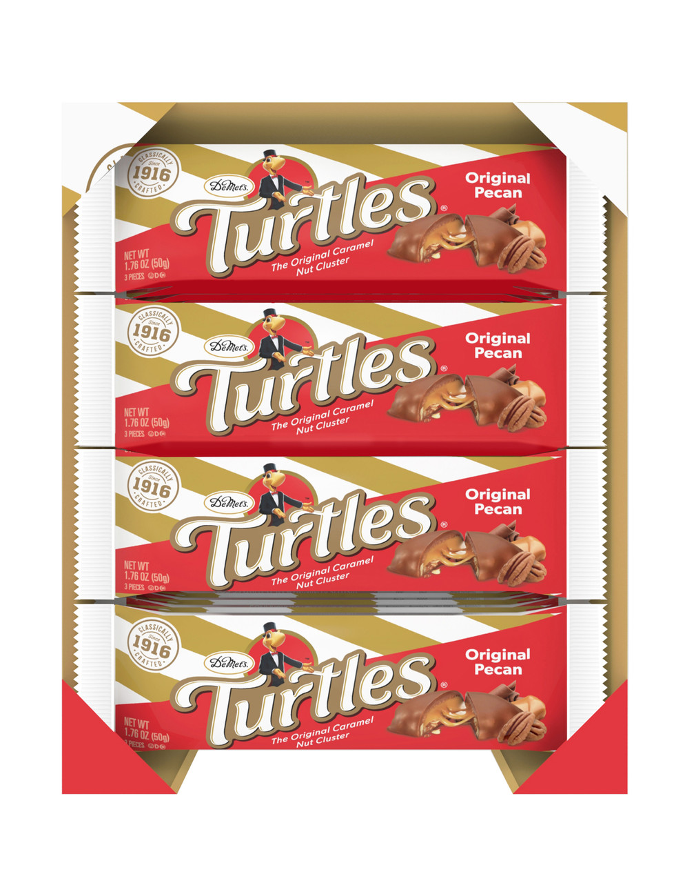Turtles King Size Original Pecan Candy Bar, 1.76 Ounce, 24 per Pack, 6 Packs per Case