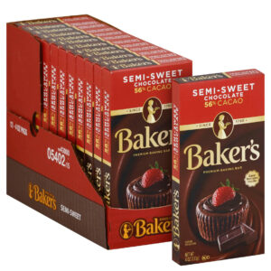 Baker s Semi-Sweet Chocolate Baking Bar 56% Cacao, 4 Ounce, 12 per Case