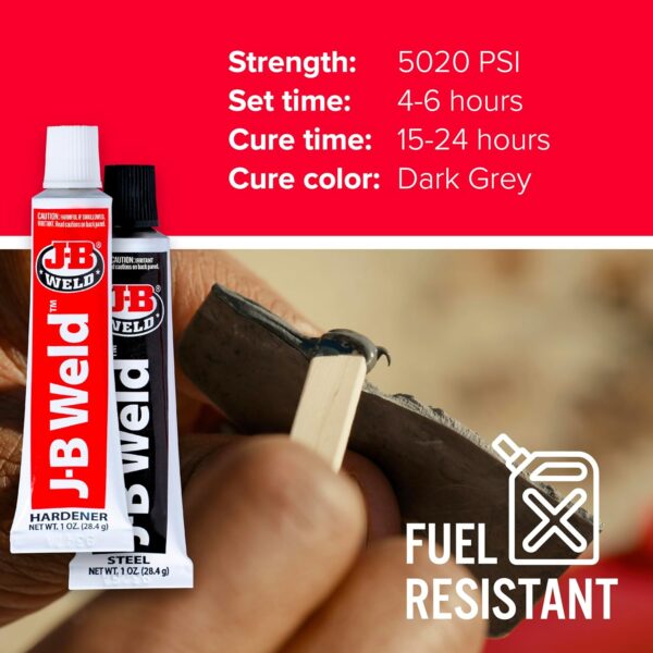 JB Weld Original Cold-Weld 8265-SUK Steel Reinforced Epoxy - Dark Grey - Image 2