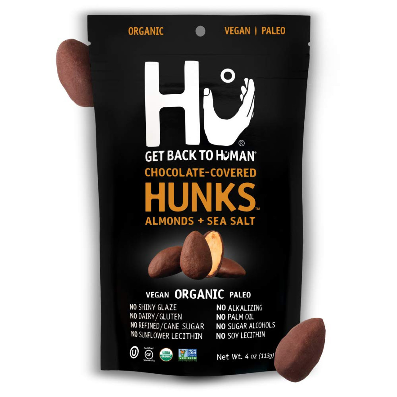 Hu Chocolate Covered Hunks Almonds With Sea Salt Dark Chocolate 4 Oz - Pack of 6