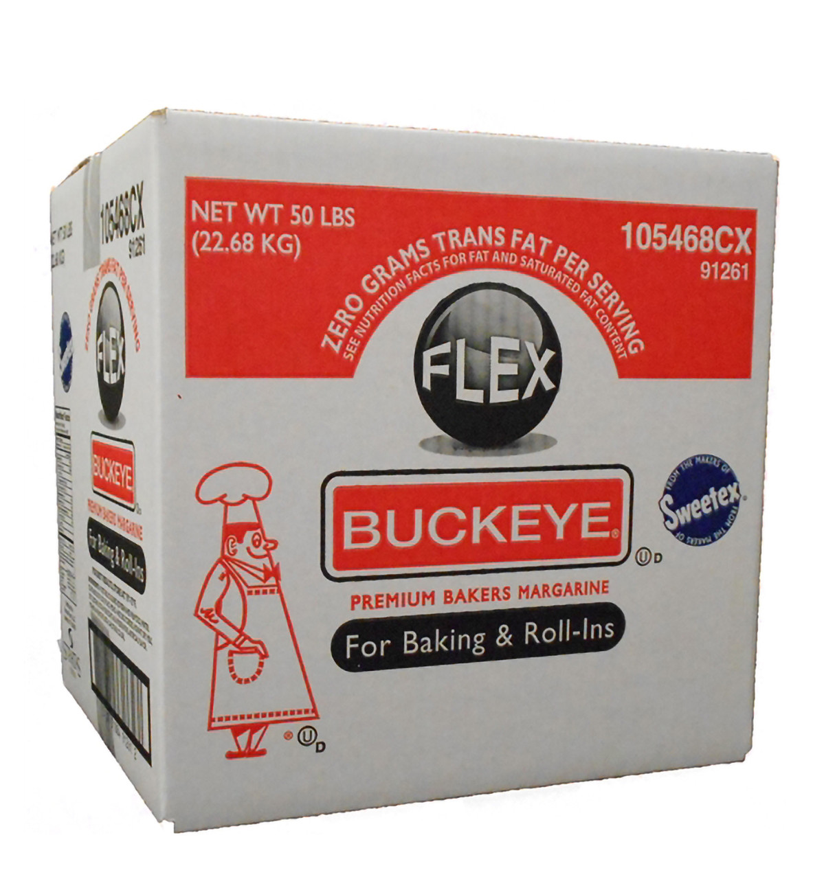 Buckeye Flex Premium Bakers Margarine for Baking & Rolls-In, 50 Pound, 1 Each
