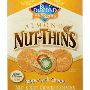 Blue Diamond Nut Thins Pepperjack Cheese Crackers, 4.25 Ounce, Pack of 12