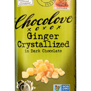 Chocolove Ginger Dark Chocolate Bar, 3.2 Ounce Bar, 12 per Pack, 12 per Case