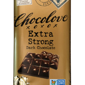 Chocolove Extra Strong Dark Chocolate Bar, 3.2 Ounce Bar, 12 per Pack, 12 per Case