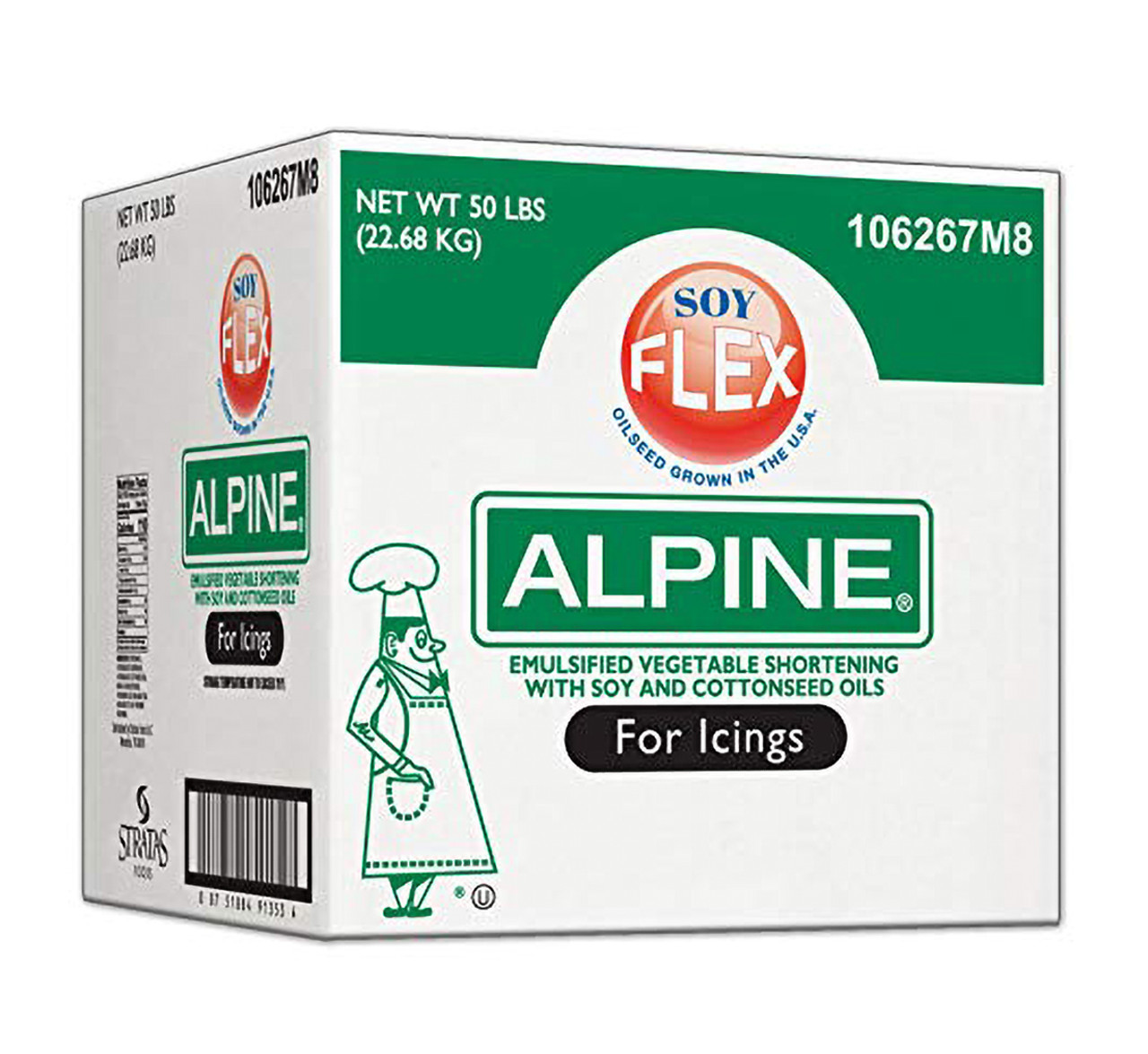 Alpine Soy Flex Emulsified Vegetable Shortening for Icings, 50 Pounds