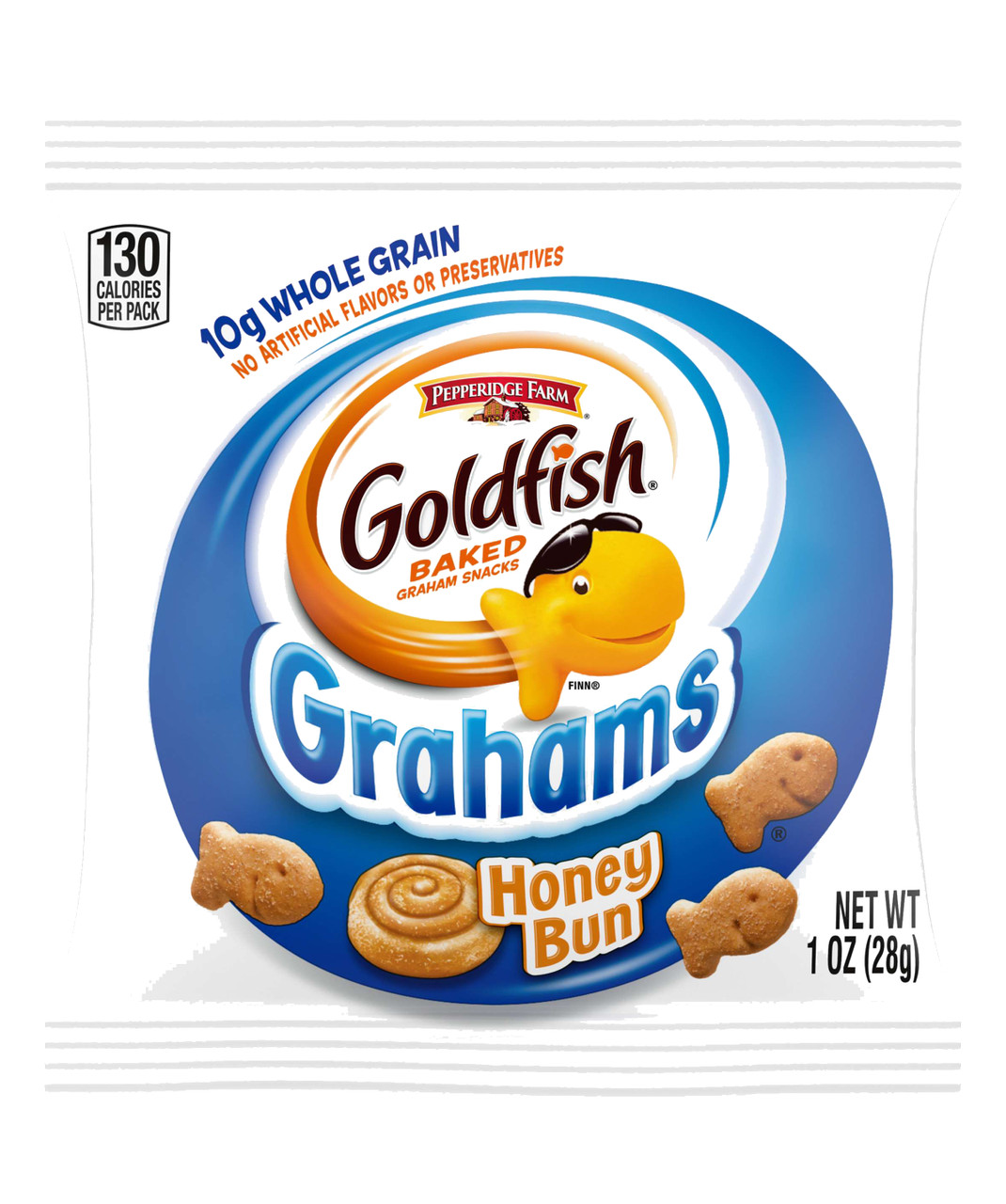 Pepperidge Farms Honey Bun Grahams Goldfish Snack Graham Crackers, 1 Ounce, 300 per Case