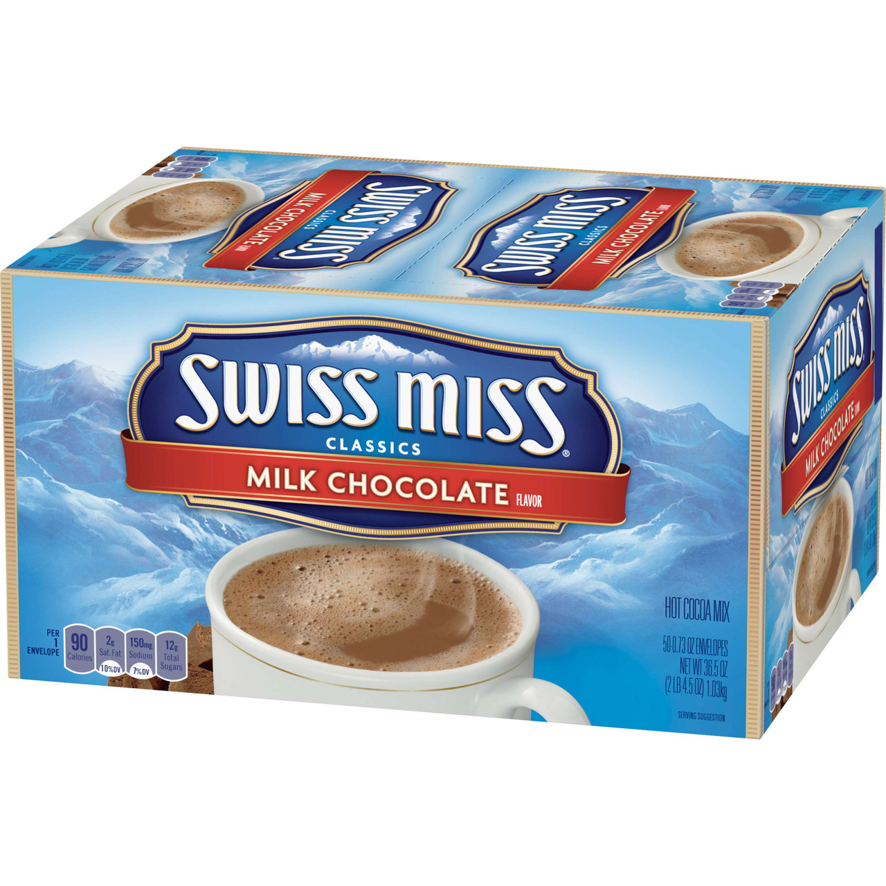 Swiss Miss Hot Choco Mix, Milk Chocolate Flavor, 0.73 Ounce Envelopes, 50 per Box