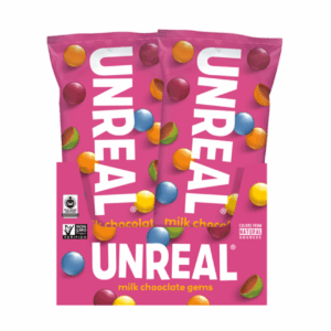 Unreal Candy Milk Chocolate Gems, 1.3 Ounce Gems, 12 per Case