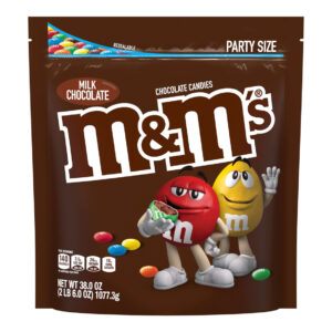 M&MS Milk Chocolate XL Resealable Stand Up Pouch, 38 Ounce, 6 Per Case