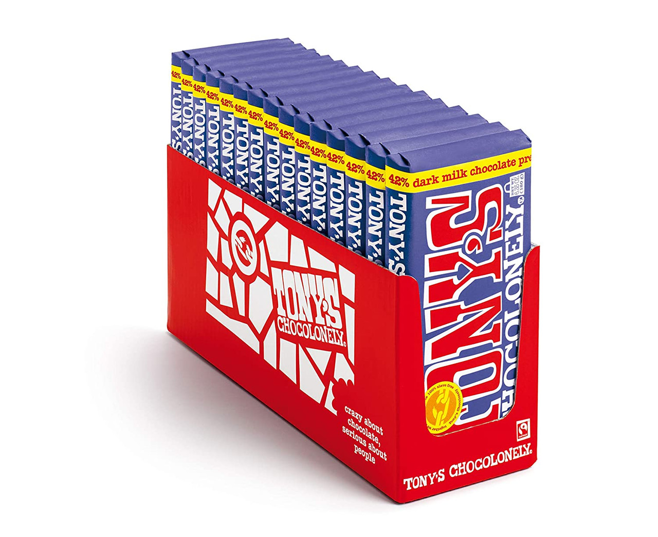 Tony s Chocolonely 42% Dark Milk Chocolate Pretzel and Toffee, 6.35 Oz (Pack of 15)