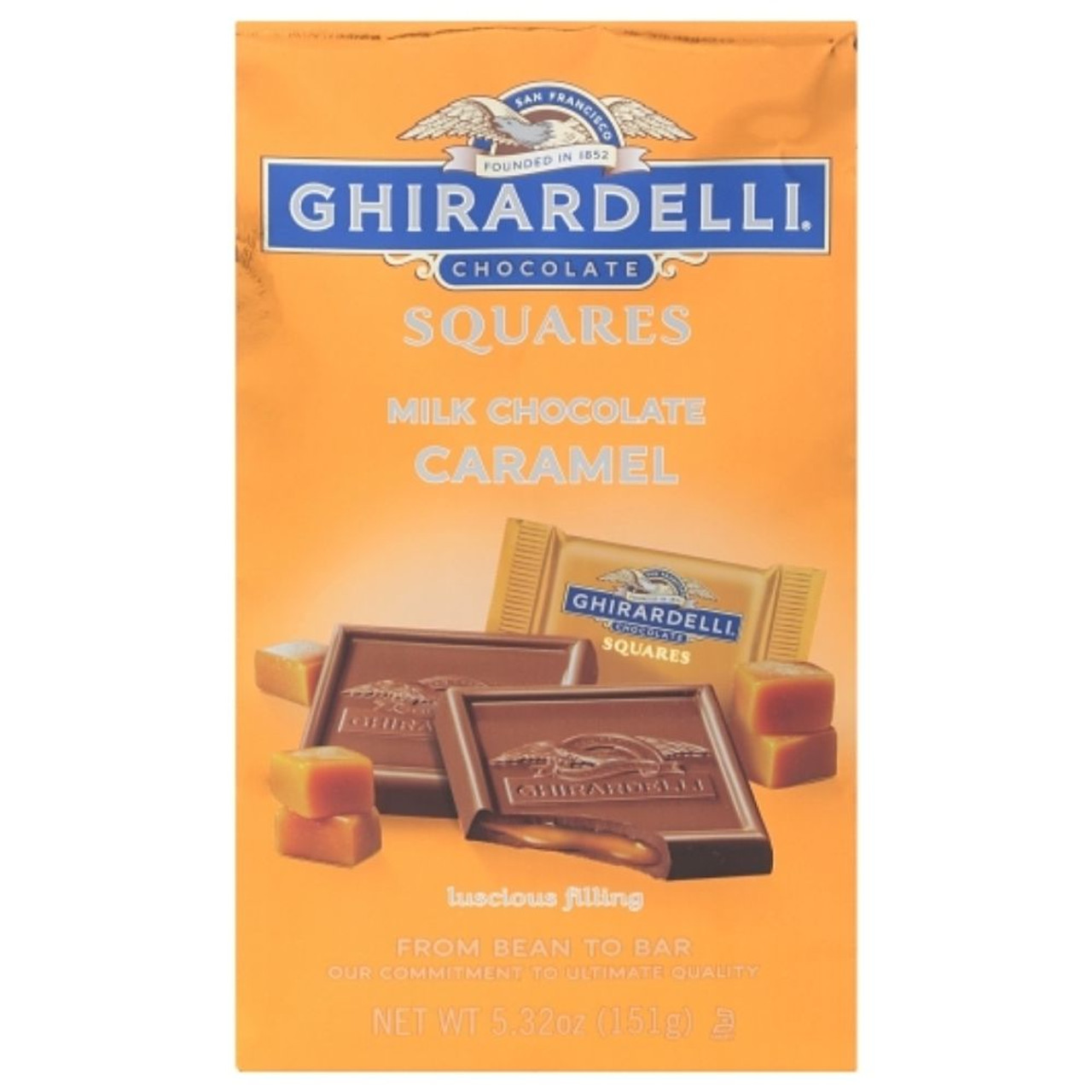 Ghirardelli Milk Chocolate And Caramel Square, 5.32 Ounce Bag, 6 Per Case