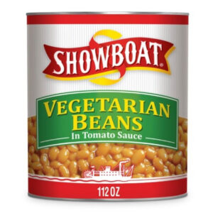 Showboat Vegetarian Beans in Tomato Sauce, 112 Ounce, 6 Cans Per Case
