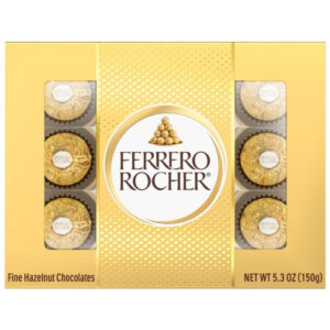 Ferrero Rocher Fine Hazelnut Chocolates, 5.3 Oz., 12/Case