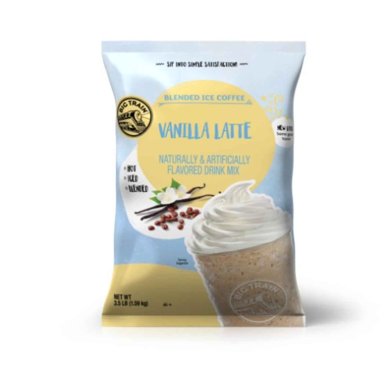 Big Train Vanilla Latte Blended Ice Coffee Mix, 3.5 Ponds (Pack of 5)