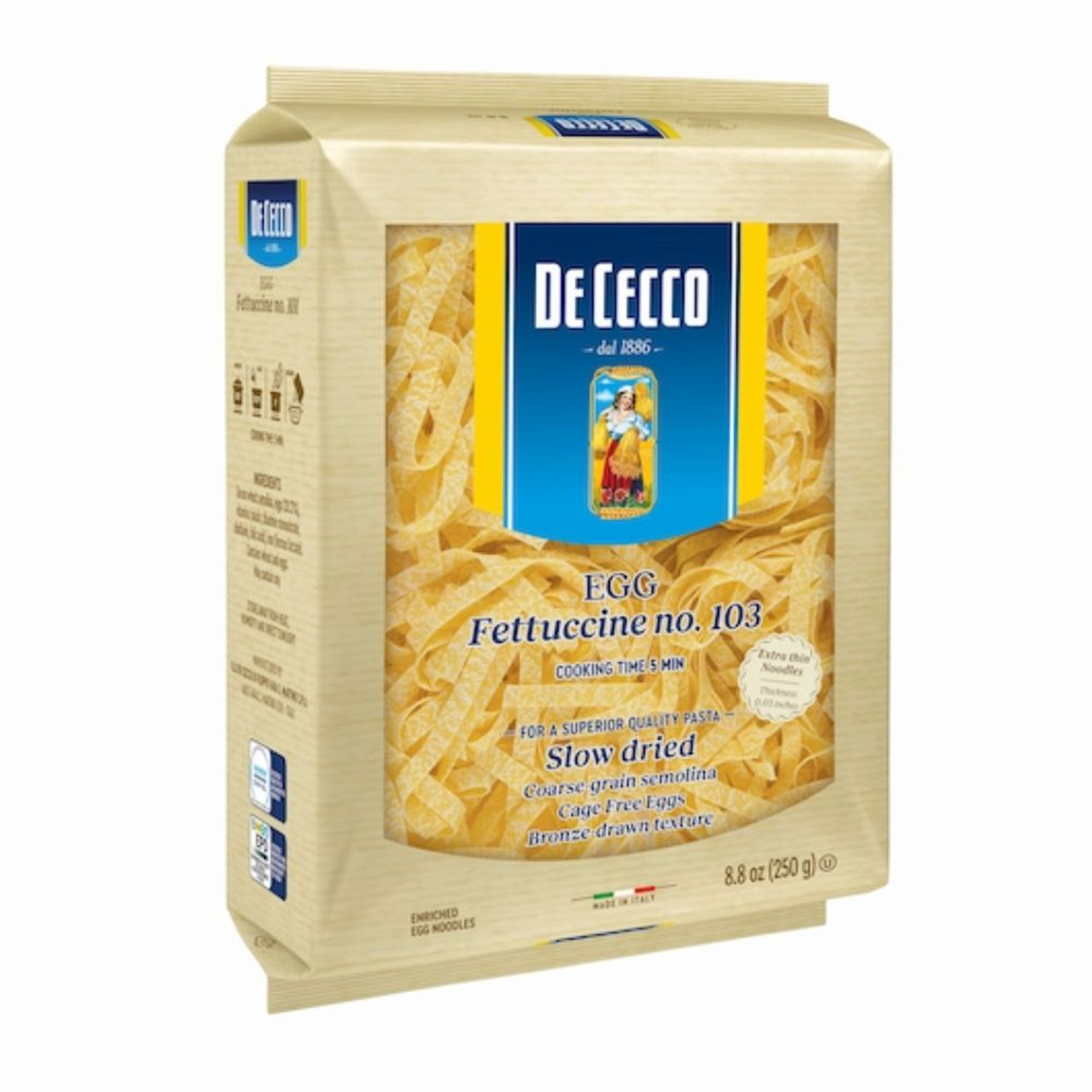 De Cecco No. 103 Egg Fettuccini, 8.8 Oz./Box, 12/Case