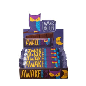 Awake Chocolate Caffeinated Dark Chocolate,  12 Bars Per Pack, 6 Packs Per Case