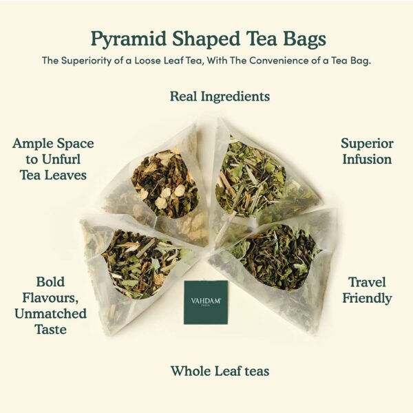 VAHDAM Turmeric Ginger Herbal Tea Bags (100 Count) - Image 3