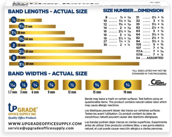 Upgrade Office Supply Rubber Bands, (3-1/2" x 1/4"), Natural Crepe, Made in USA - Image 3