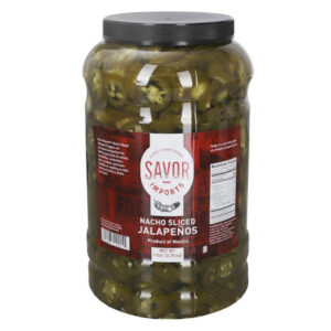 Savor Imports, Green Nacho Sliced Jalapeno Pepper, 1 Gallon (Pack of 4)