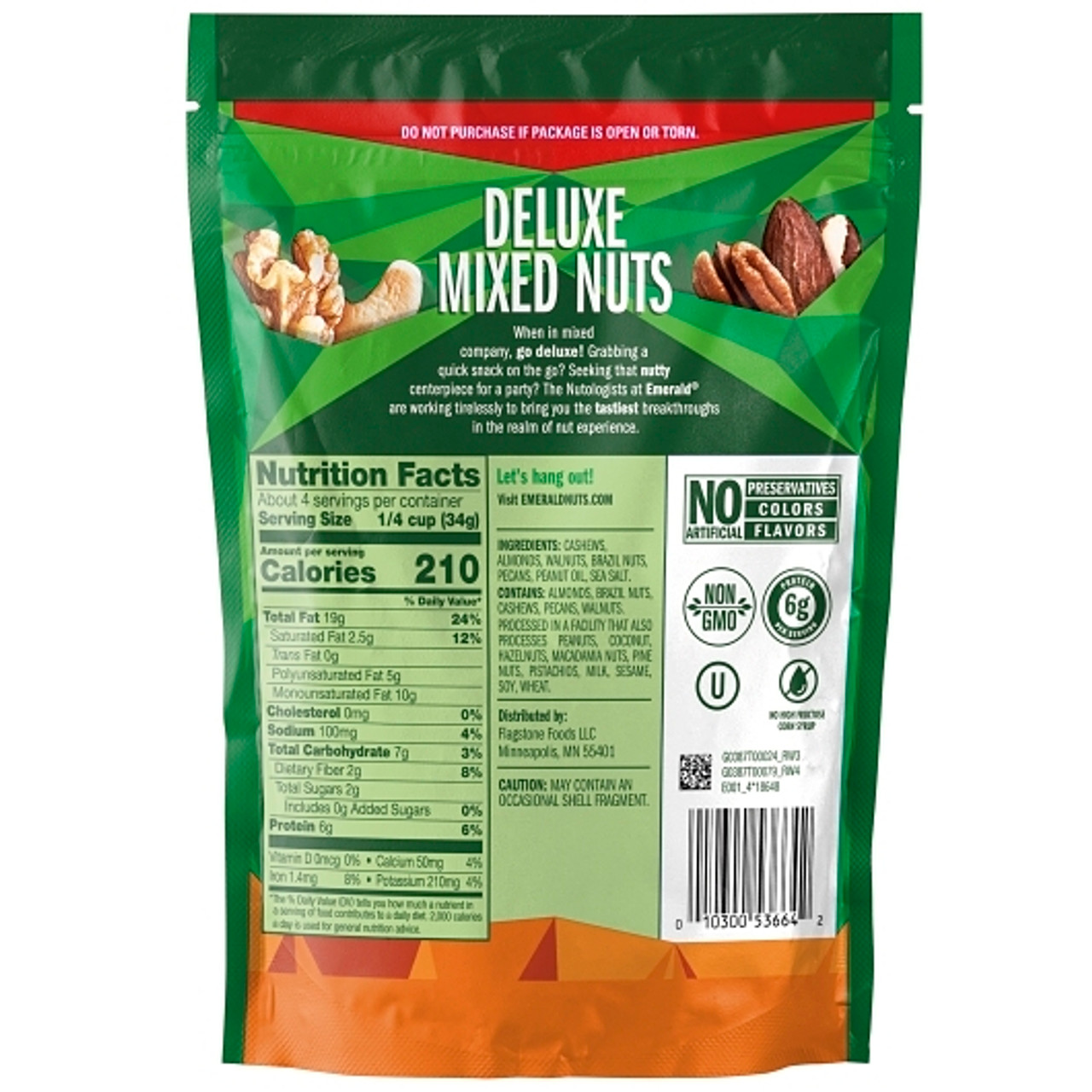Emerald Deluxe Mixed Nuts, 5 Ounce, 6 Per Case