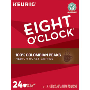 Eight O Clock Colombian Peaks Medium Roast Coffee K-Cups, 7.9 Ounce, 4 Per Case