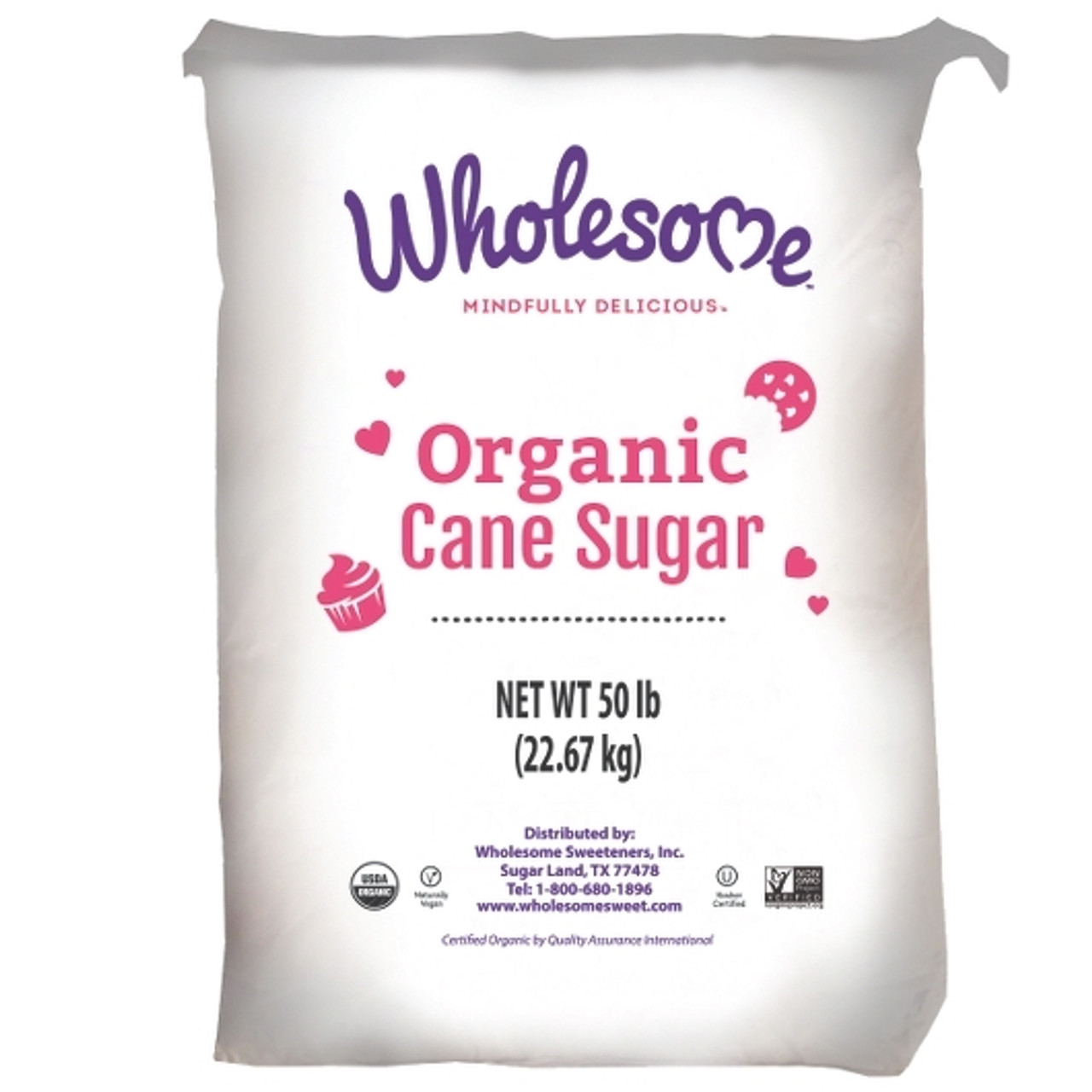 Wholesome Sweetener Organic Cane Sugar, 50 Pounds