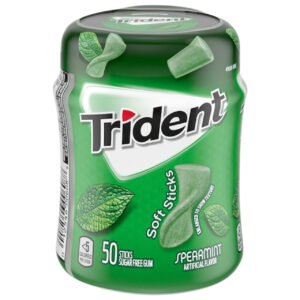 Trident Spearmint Gum, 50 Count, 4 Per Box, 6 Per Case