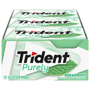 Trident Spearmint Gum, 14 Count, 12 Per Box, 12 Per Case