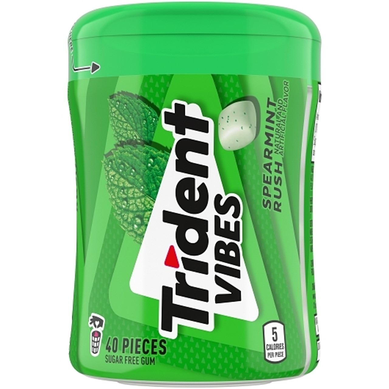 Trident Spearmint Vibes Gum, 40 Count, 4 Per Box, 6 Per Case