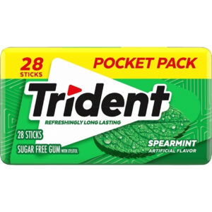 Trident Spearmint, 28 Count, 6 Per Box, 8 Per Case