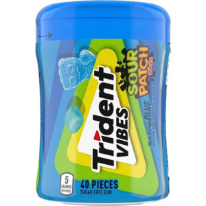 Trident Vibes Gum Blue Raspberry, 40 Count, 4 Per Box, 6 Per Case