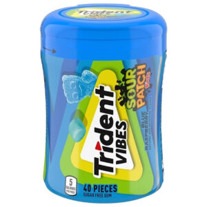 Trident 0S. Gum Blue Raspberry Shrink Pack, 40 Count, 6 Per Box, 4 Per Case