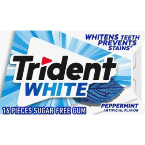 Trident Singles White Peppermint Gum, 16 Count, 9 Per Box, 18 Per Case